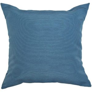 Coussin décoratif carré de 16 po, bleu marine uni